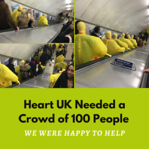 hiring a crowd of 100 people in London